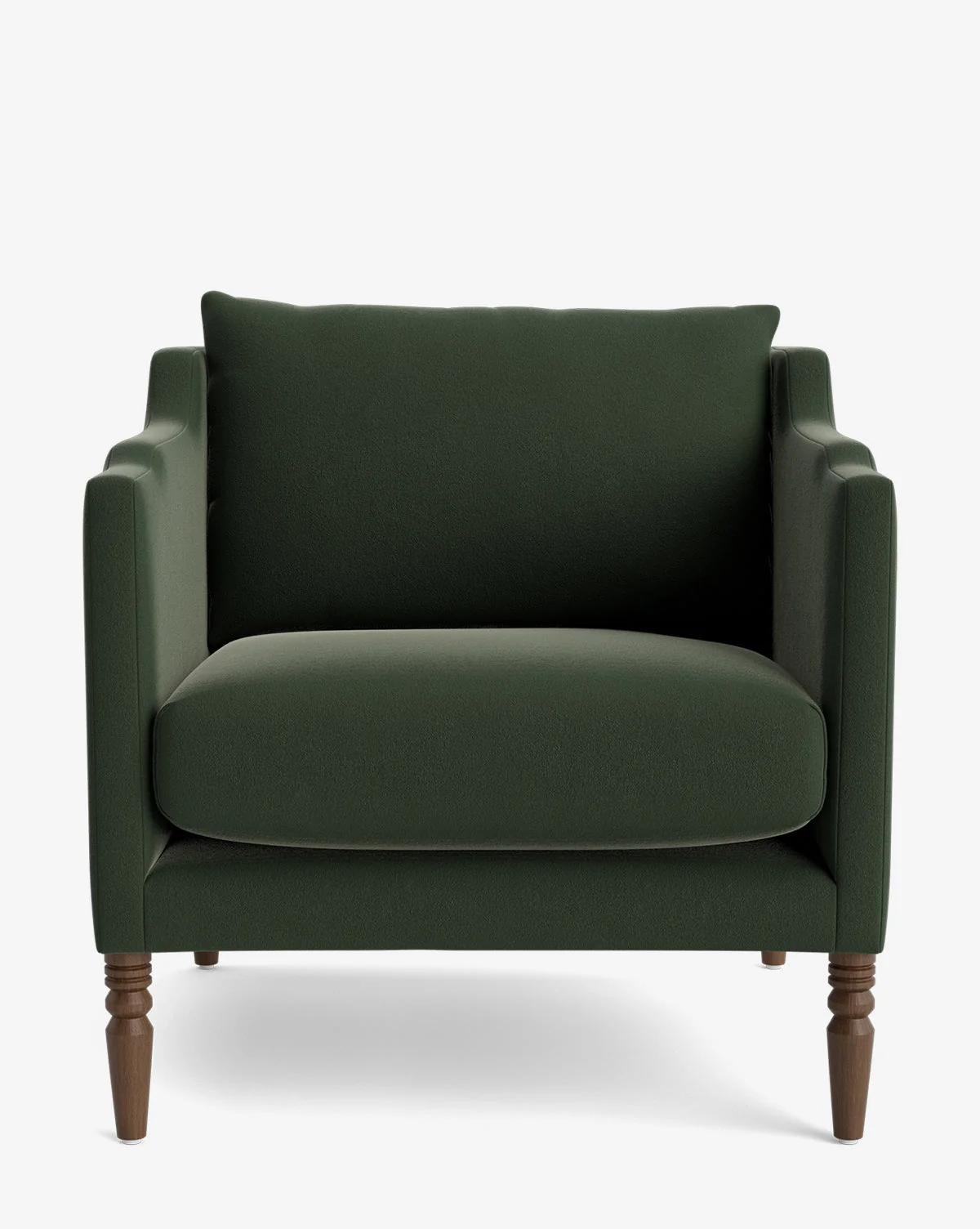 Traditional Upholstered Lounge Chair with Turned Legs & Eye-Catching Arm Details for Living Room