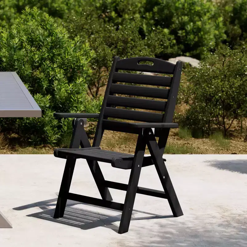 WestinTrends Malibu HDPE Adjustable Highback Folding Patio Dining Chair