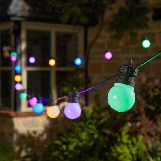 Outdoor Festoon String Lights 14M Multicolour Connectable LEDs
