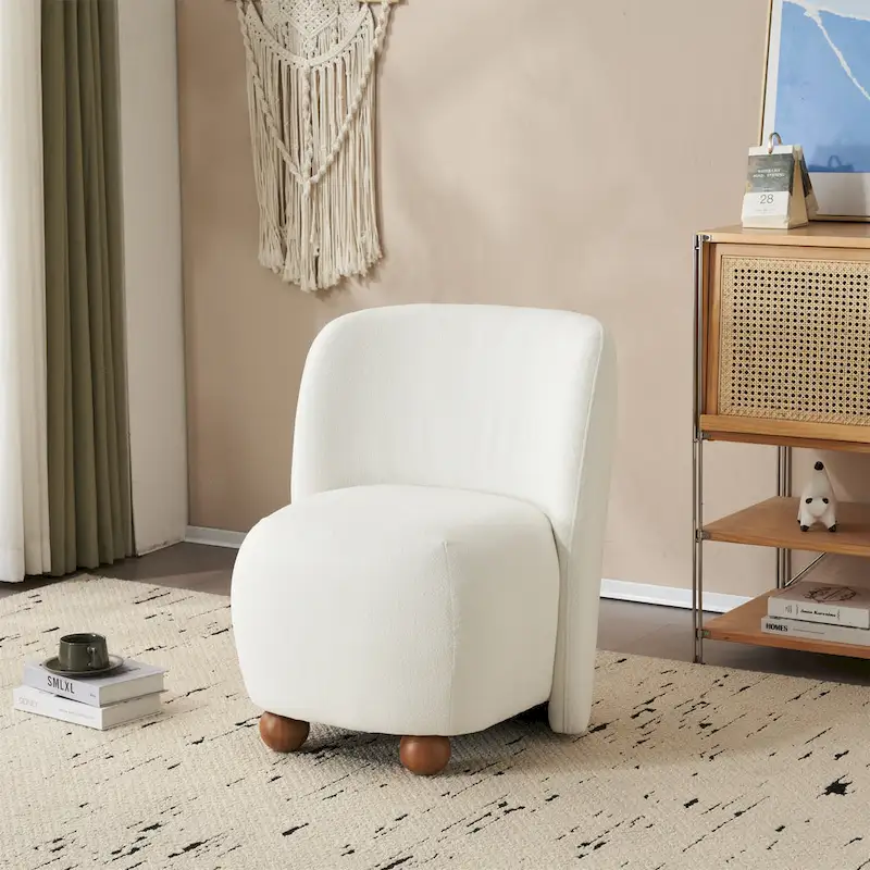 Christopher Knight Home - Eliana Modern Teddy Fabric Accent Chair with Curved Backrest and Legs