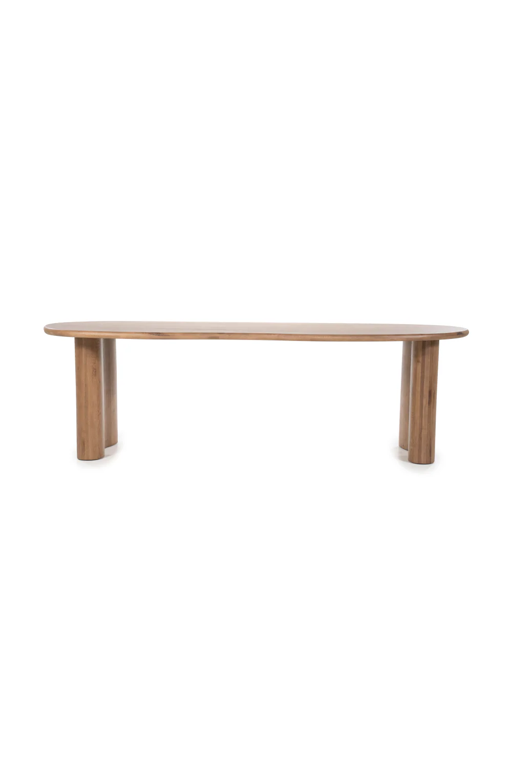 Brown Varnished Oak Organic Dining Table