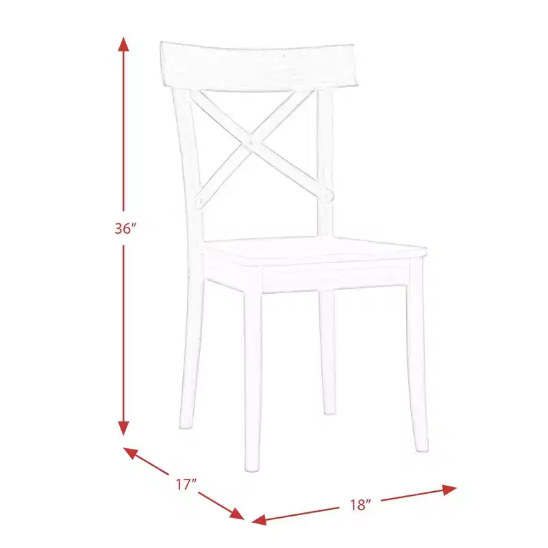 2pc Keaton X Back Wooden Side Chair Set Beach - Picket House Furnishings: Mid-Century Modern, Solid Wood Frame