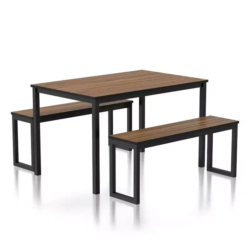 3pc Killucan Dining Table Set with 2 Benches - miBasics