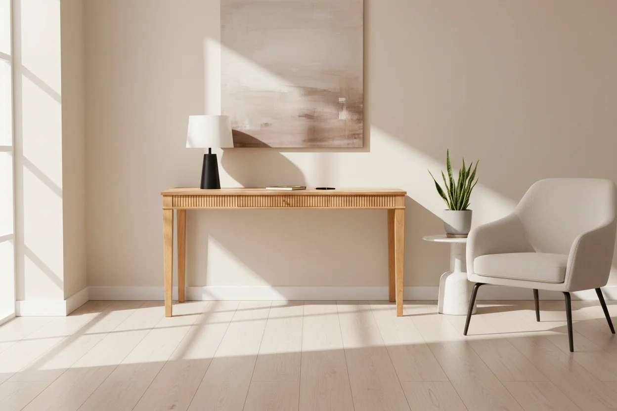Modern Farmhouse 1-Drawer Fluted Home Office Writing Desk