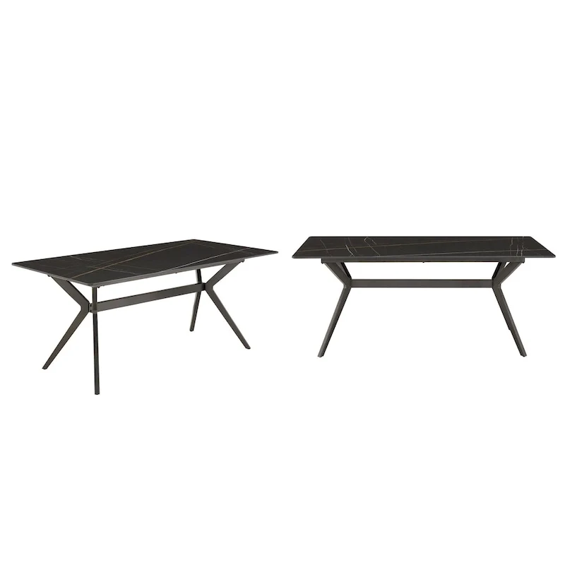 Vaduz 70 Iron Grey Metal Base 4-6 Person Dining Table