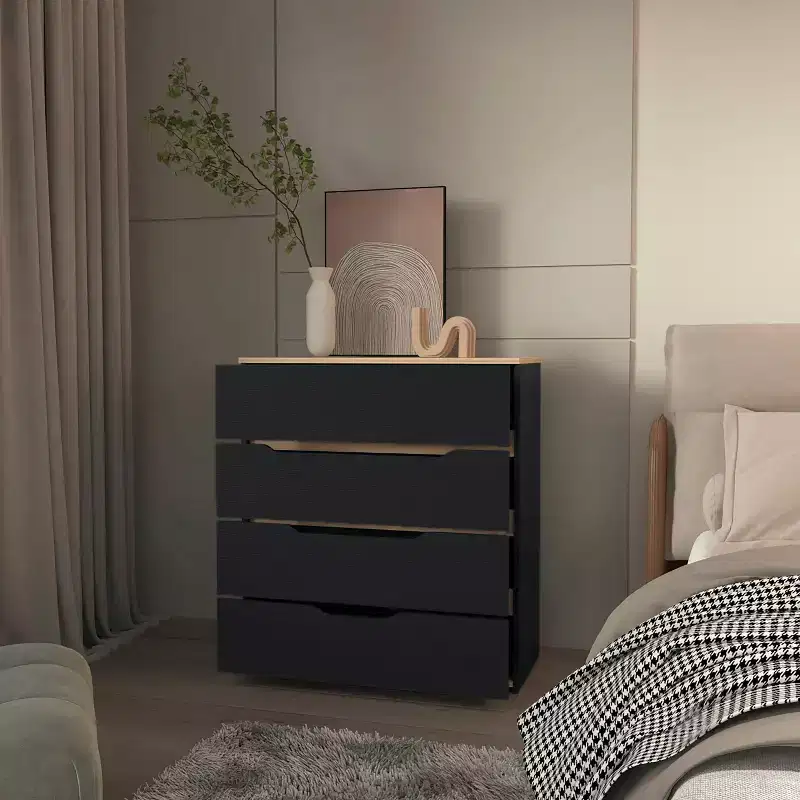 4-Drawer Dresser with Spacious Drawers & Sturdy Manufactured Wood Top