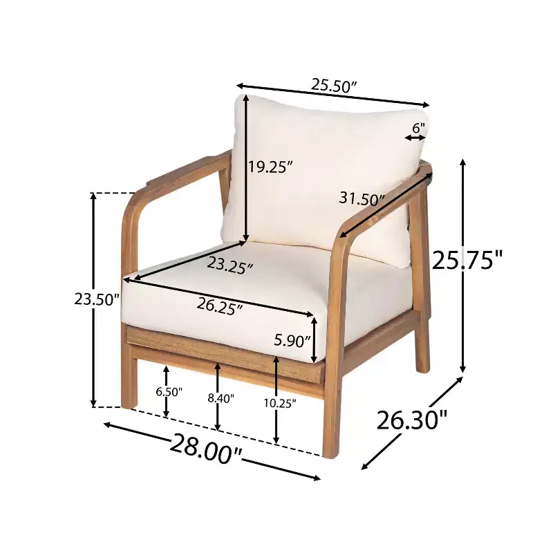 Christopher Knight Home Ivana Patio Woven Rope Acacia Wood Club Chair with Deep Cushions