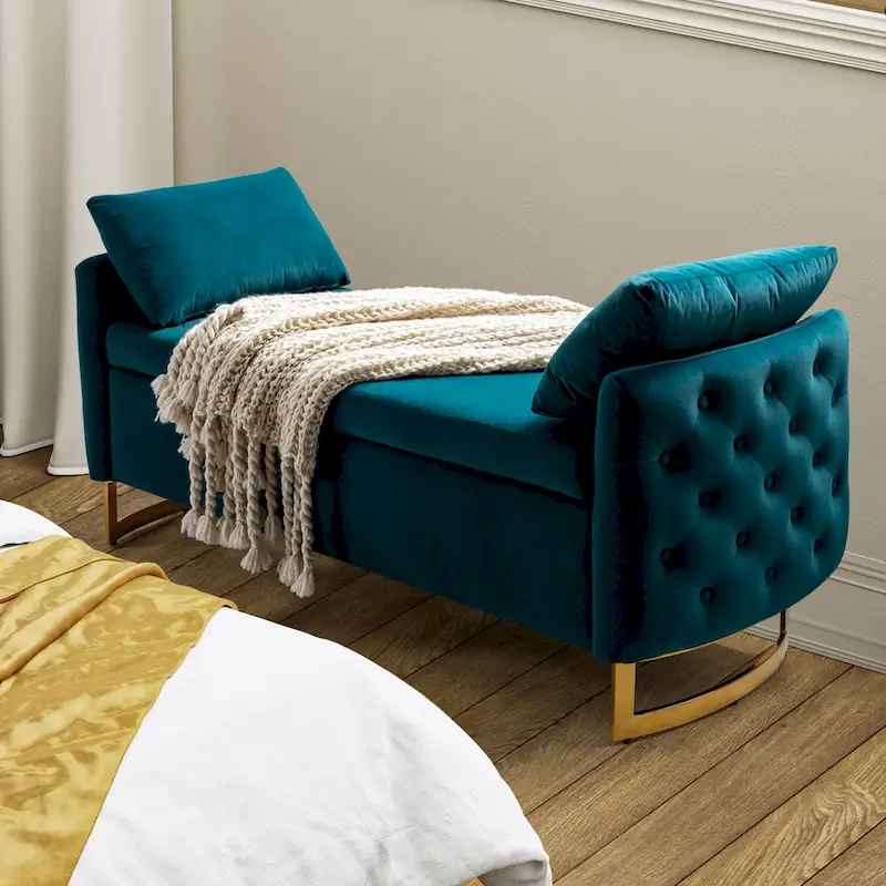 Robert Modern Upholstered Flip Top Storage Bench