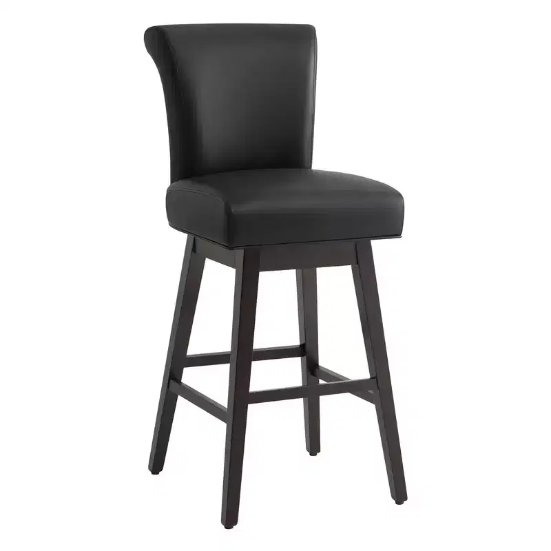Spruce&Spring Bar Height Swivel Barstool with Curved Back and Thick Cushioned Seat