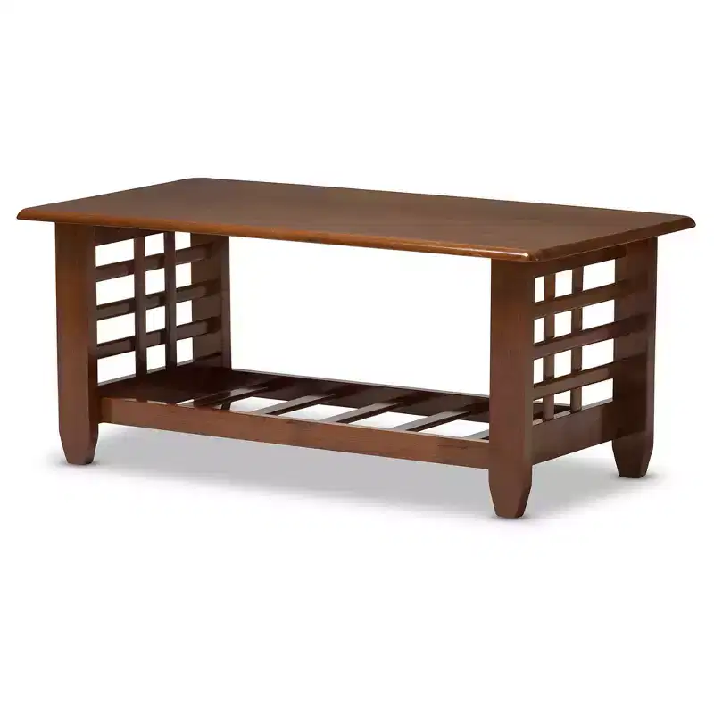 Modern Classic Mission Style Living Room Occasional Coffee Table - Cherry Brown