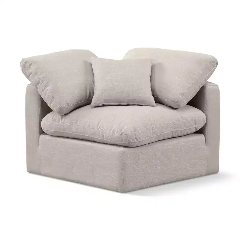 Linen Textured Fabric Corner Chair