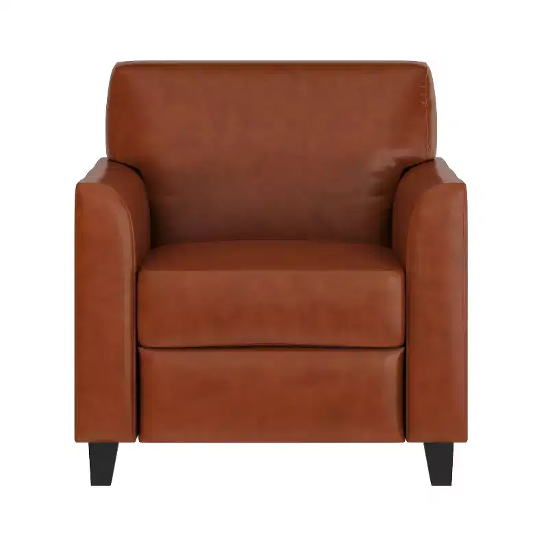 Emma and Oliver Leather Chair with Clean Line Stitched Frame