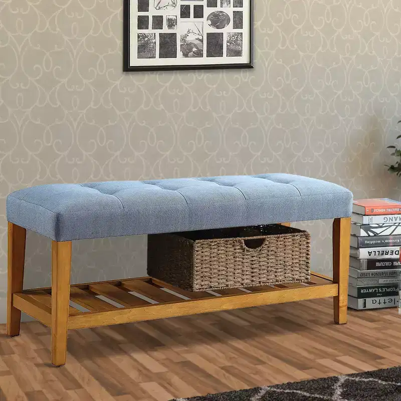 Bench, Blue & Oak