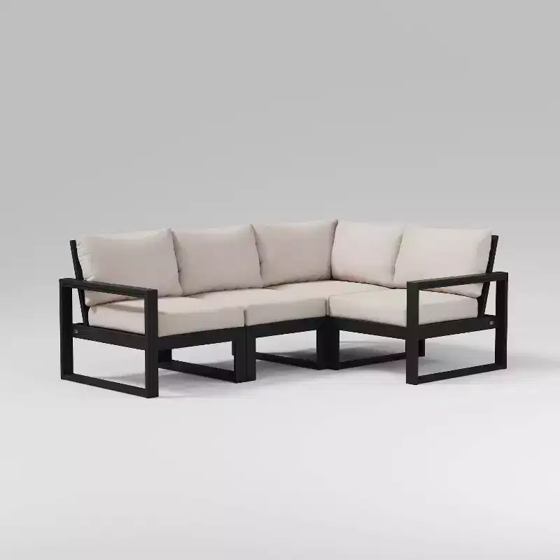 POLYWOOD 4pc EDGE Modular Deep Seating Outdoor Patio Sectional Sofa Furniture Set