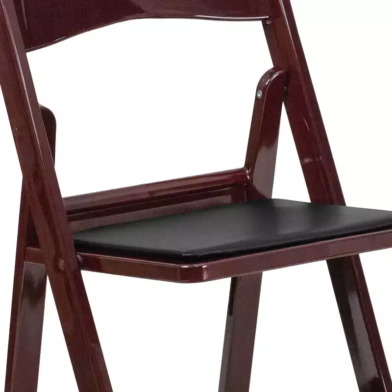 Emma and Oliver 2 Pack Wedding Party Event Resin Folding Chair with Vinyl Padded Seat