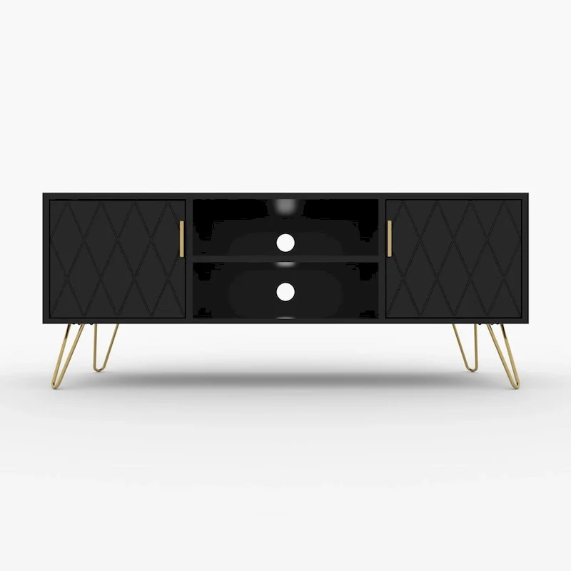 TV Stand TV Console Table Cabinet Wood Entertainment Center