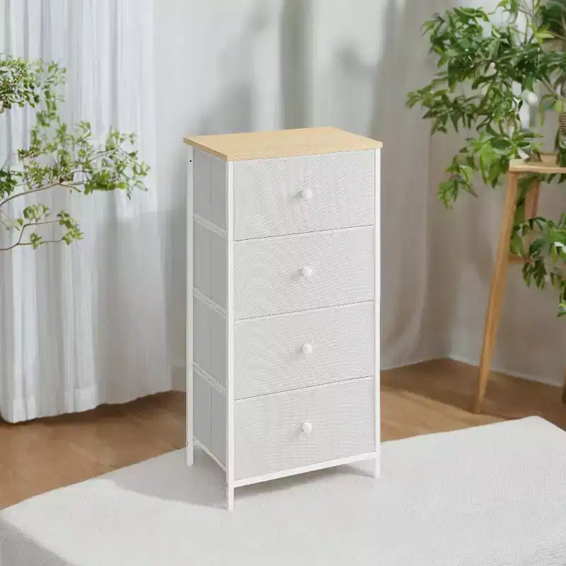 Chic 4-Drawer Fabric Dresser - Versatile Storage Solution for Bedroom, Living Room, and More