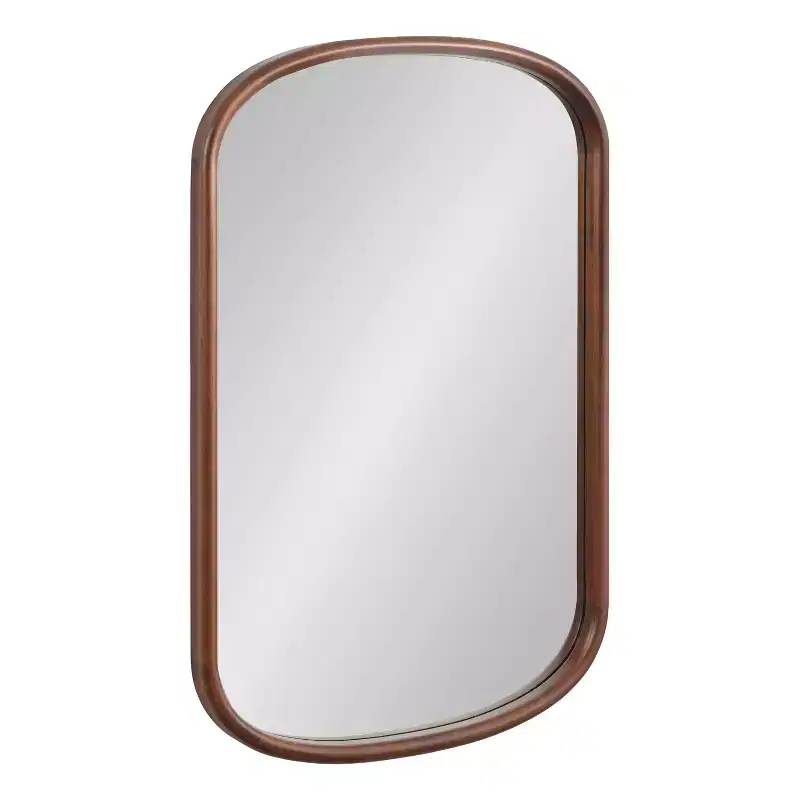 Kate & Laurel All Things Decor 24"X36" Talma Capsule Wall Mirror Walnut Brown