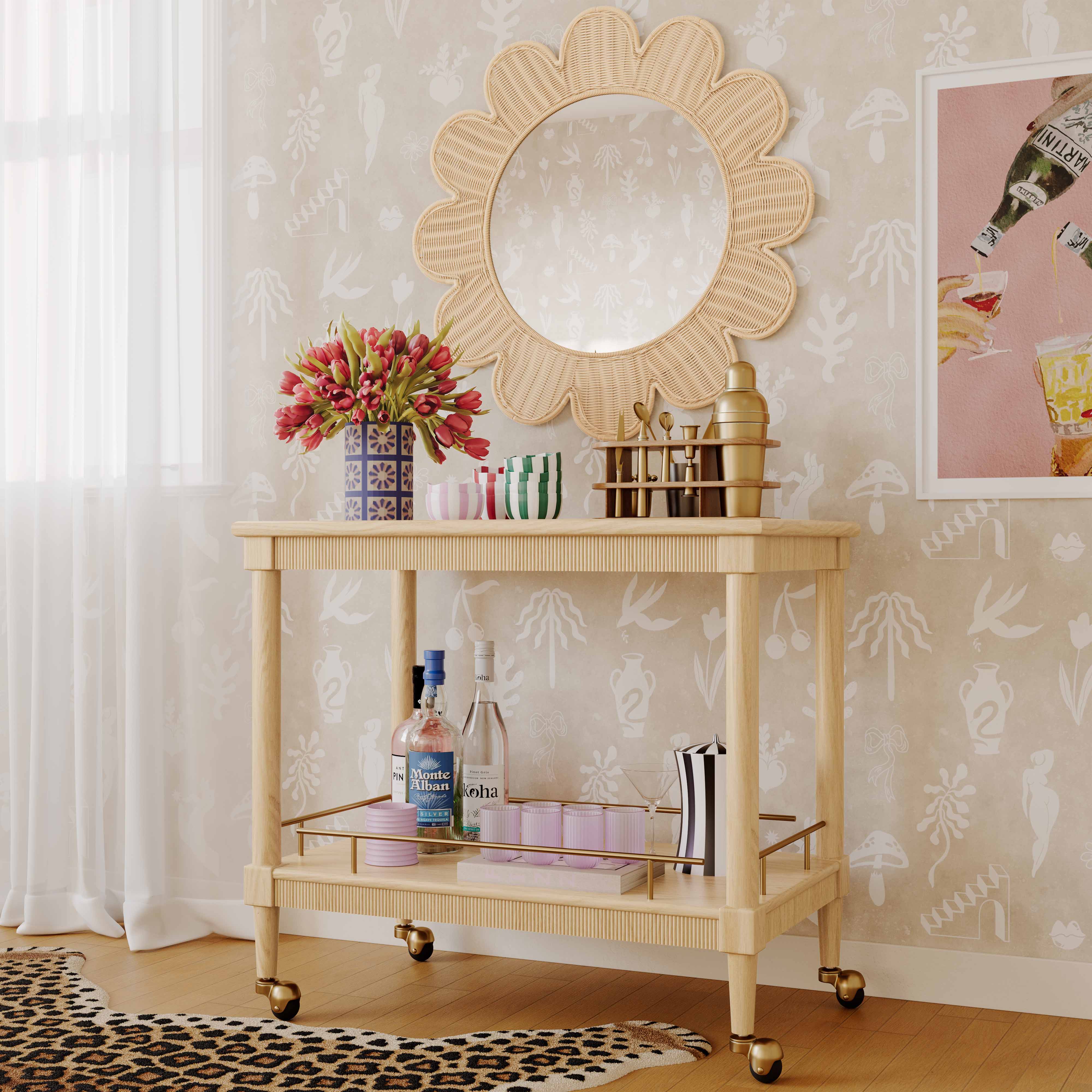 37 Natural Ash Bar Cart