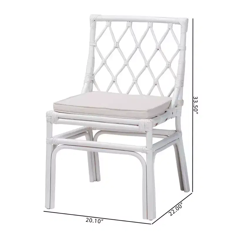 bali & pari Carwyn Rattan Dining Chair White