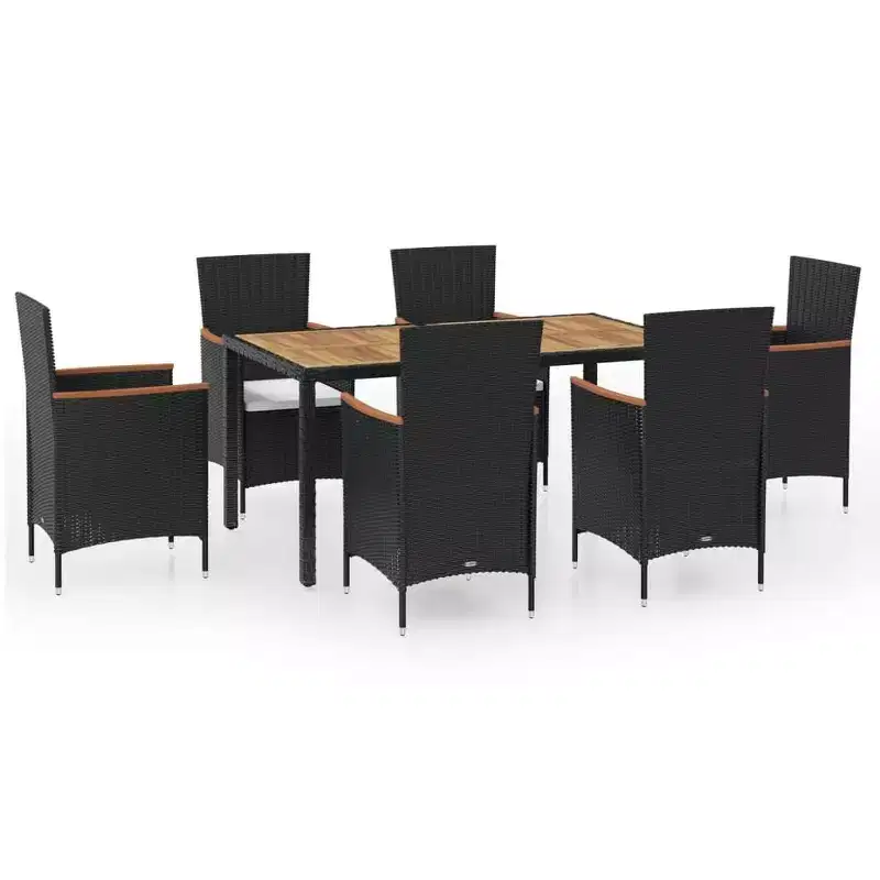 vidaXL Outdoor Furniture Set Black