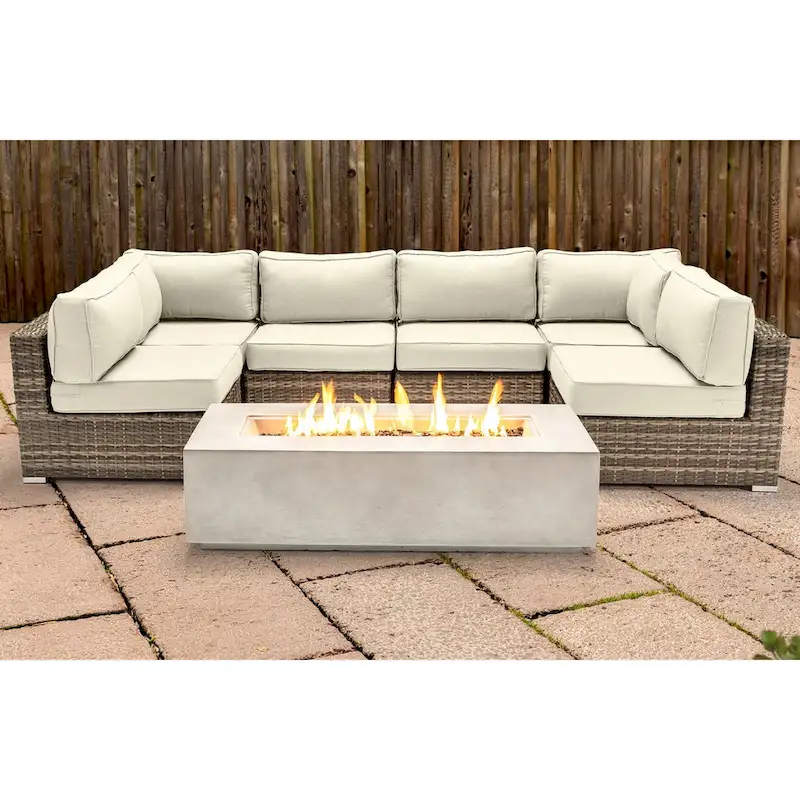 LSI 4 Person Seating Group With Firepit And Sunbrella Cushions