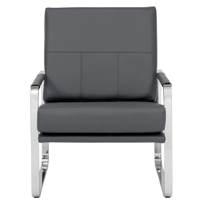 Studio Designs Home Allure Metal and Blended Leather Modern Accent Arm Chair