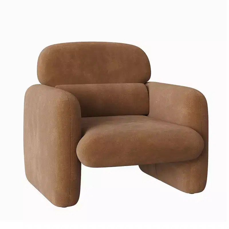 Modern Sofa Accent Chair with Wood Frame, Comfy Single Reading Armchair for Living Room, Bedroom, Apartment