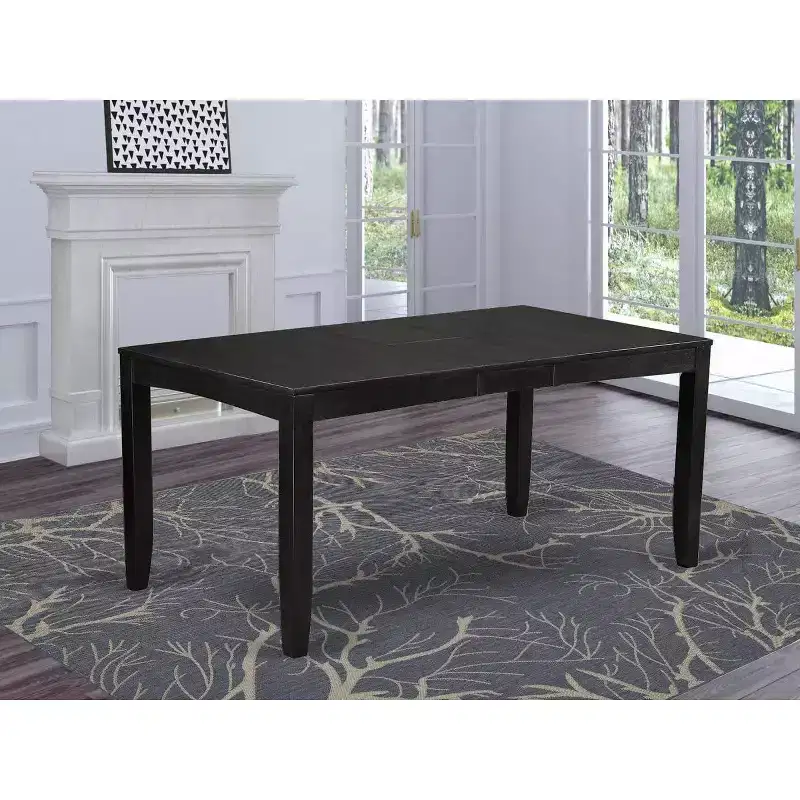 HomeStock Belmont Dining Room Set-Dining Table With Leaf Plus Kitchen Chairs, Cappuccino