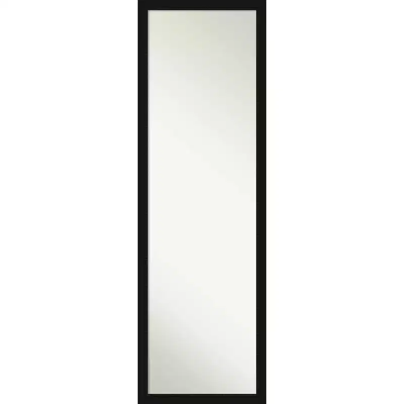 16 x 50 Avon Narrow Framed Full Length On the Door Mirror Black - Amanti Art