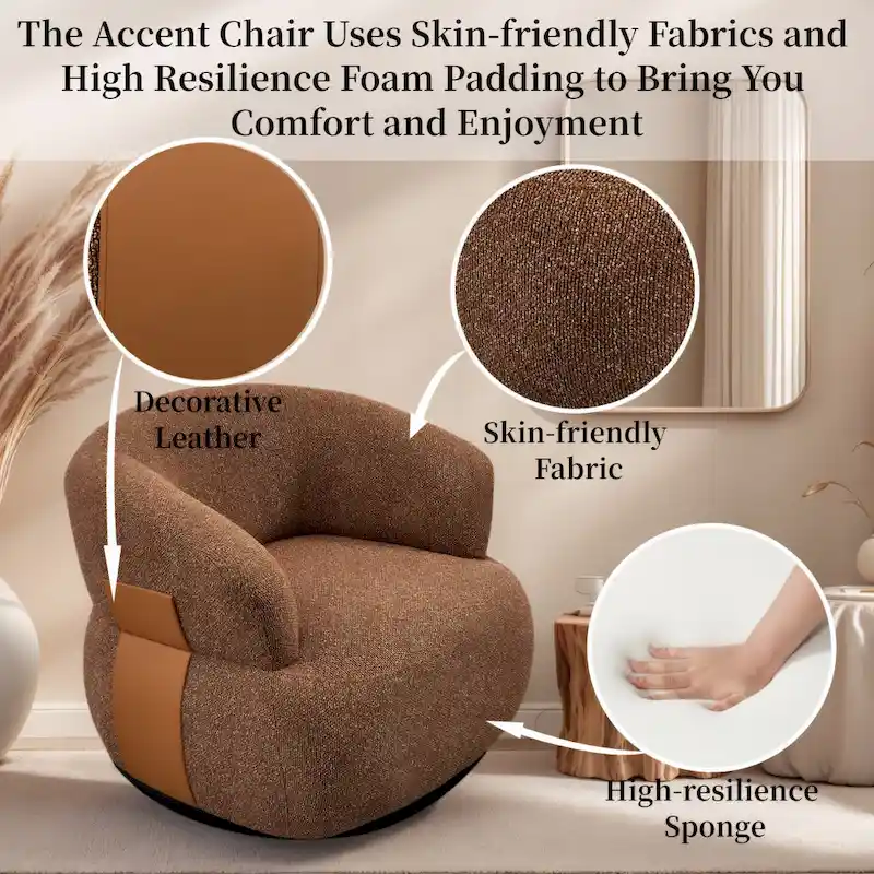 Kieon 33W 360 Swivel Modern Barrel Chair Accent Chair Set of 2