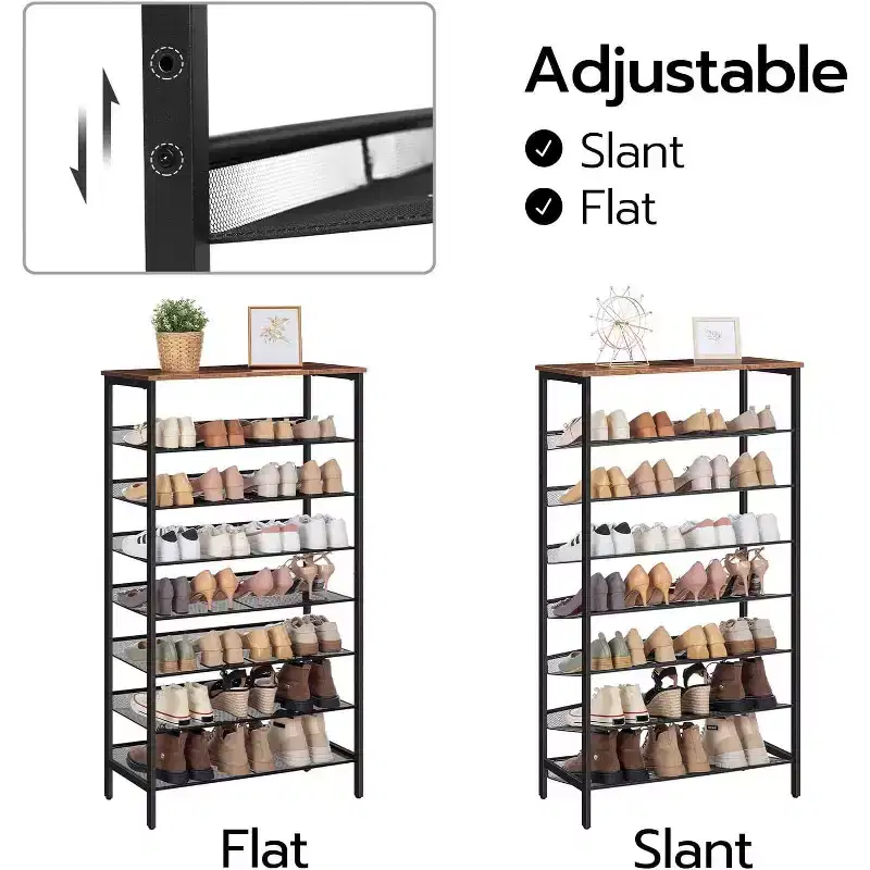 Metal Shoe Rack 8-Tier 53.9''H x 29.5''W x 11.8''D