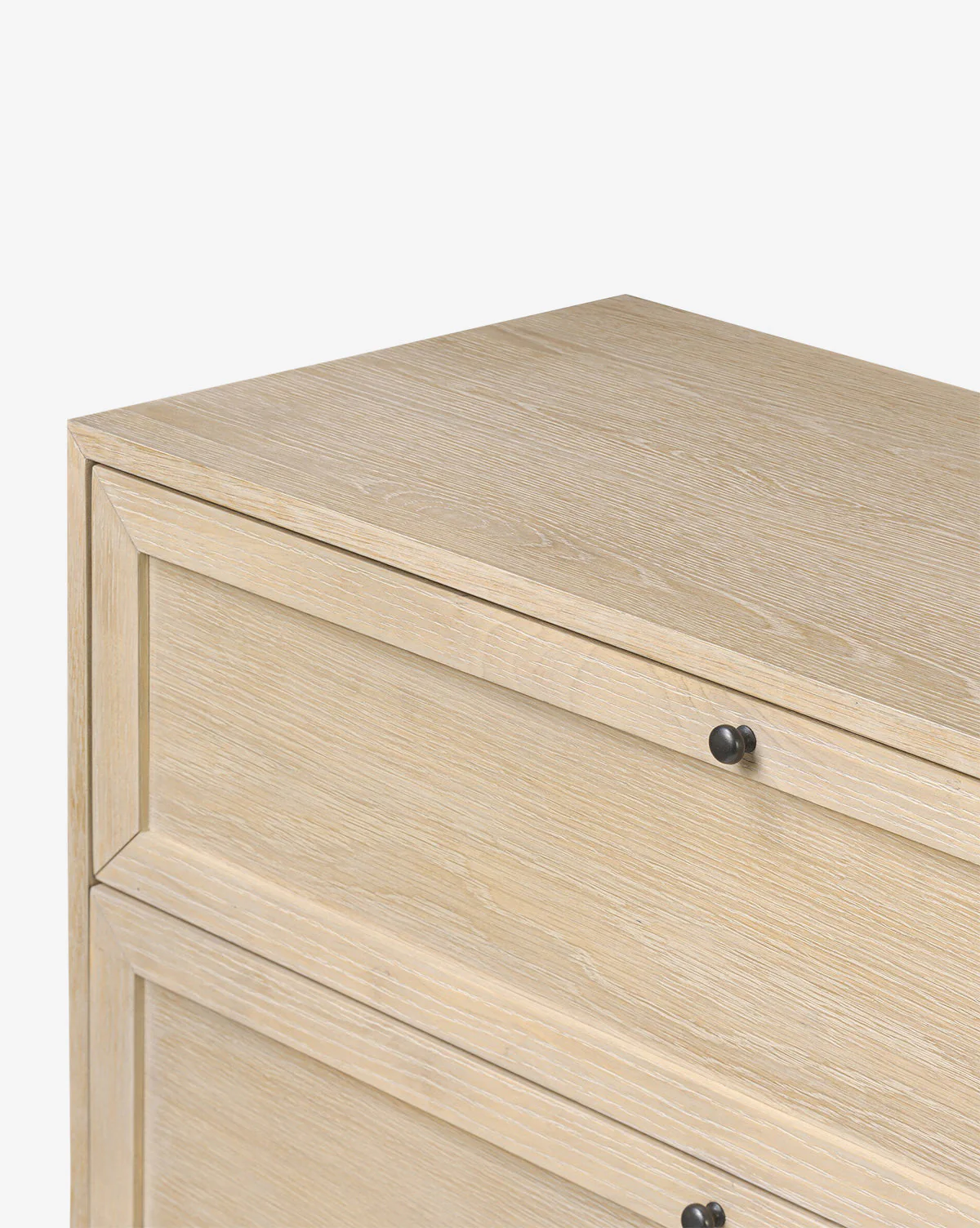 Minimalist Bleached Oak Dresser with Six Drawers for Bedroom