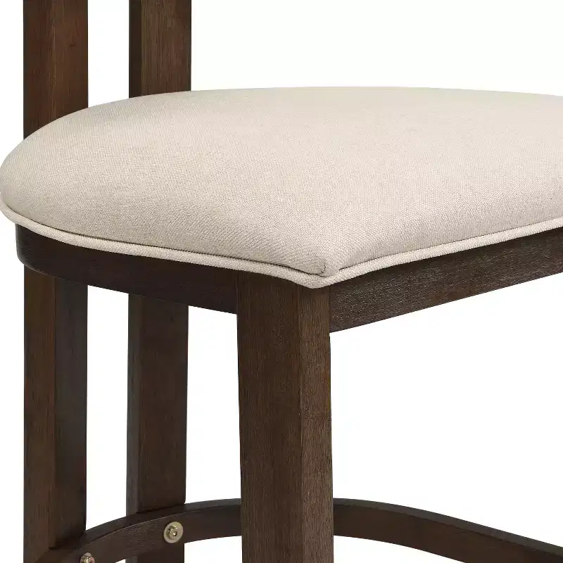 Christopher Knight Home Johnson 3 Piece Farmhouse Rubberwood Upholstered Counter Height Dining Chairs with Fluted Table