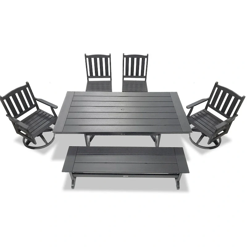 LuXeo Tuscany HDPE Swivel Dining 6-Piece Set