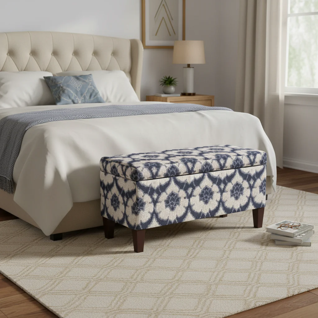 Fabric Upholstered Storage Bench 36