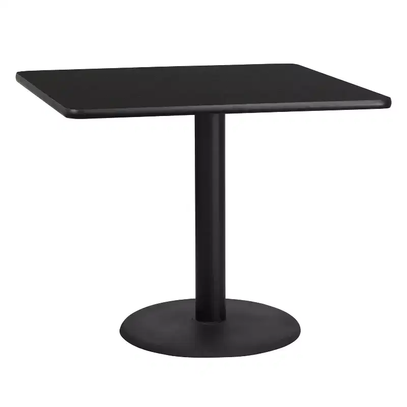 Emma and Oliver 36 Square Laminate Table Top with 24 Round Table Height Base