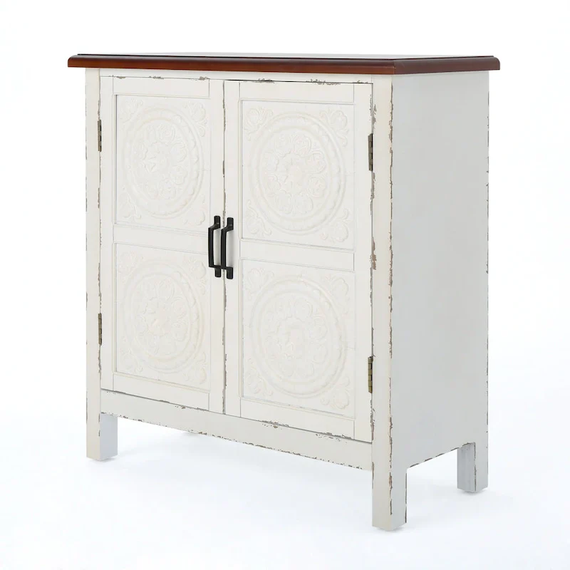Brown / Navy Blue Tile Front Storage Cabinet – Seats 1