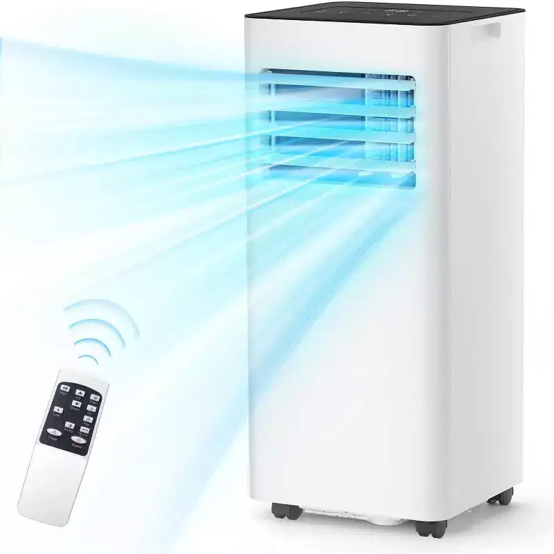 ZAFRO Portable Air Conditioner, 8000 BTU 3 Modes & Speeds with Remote Control, 24H Timer for Bedroom/Office, White