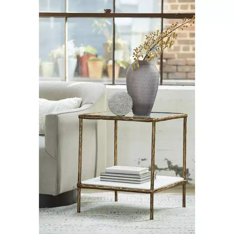 Casual Accent Table | Antique Brass Finish