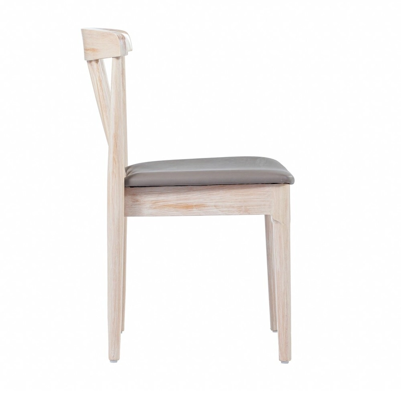 Commercial Solid Wood Dining Chair with Vinyl Padded Seat