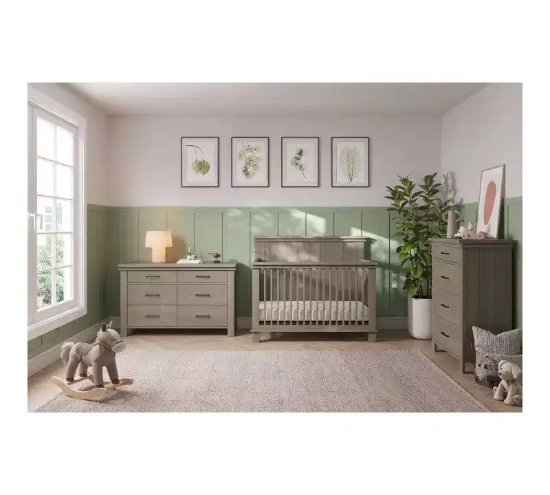 Child Craft Denman Crib, Dresser and Chest Nursery Set, 3-Piece, Includes 4-in-1 Convertible Crib, Dresser and Chest