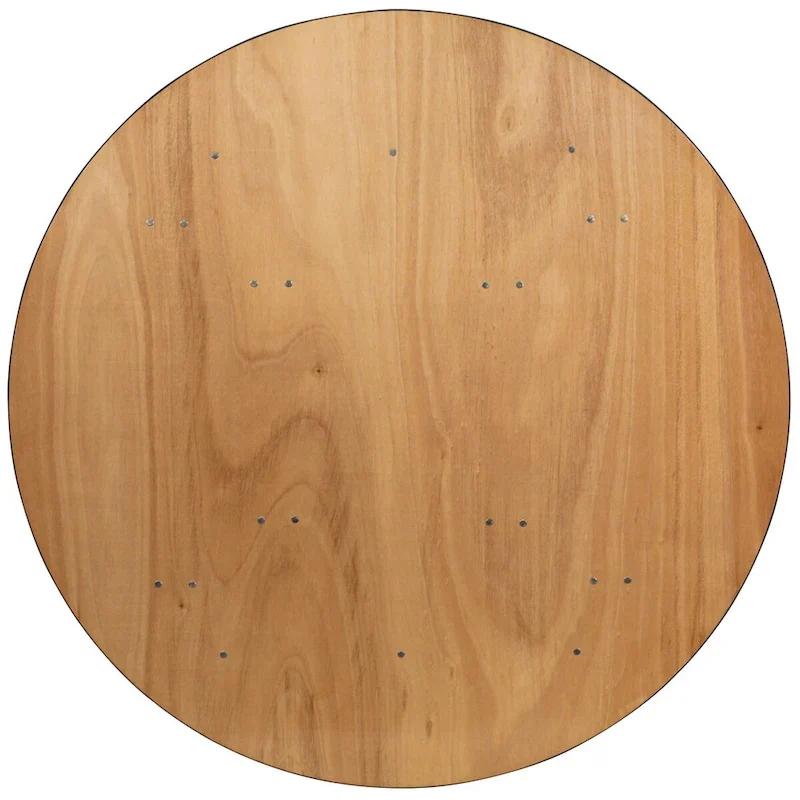 60-inch Round Wood Folding Banquet Table with Finished Top