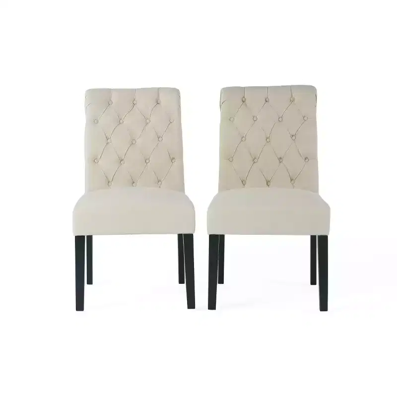 Christopher Knight Home Emerson Contemporary Tufted Rolltop Dining Chairs (Set of 2)