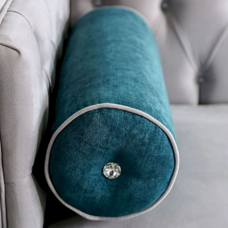 Velvet-like Fabric Sofa with Button Tufted Design in Gray