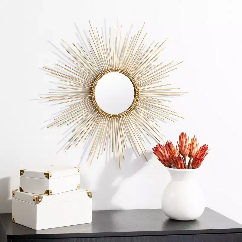 Nahla Sunburst Mirror - Gold Leaf - Safavieh