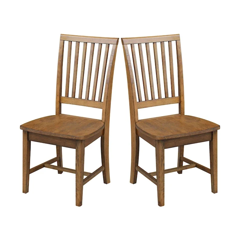 Solid Wood Mission Dining Side Chairs, Set of 2