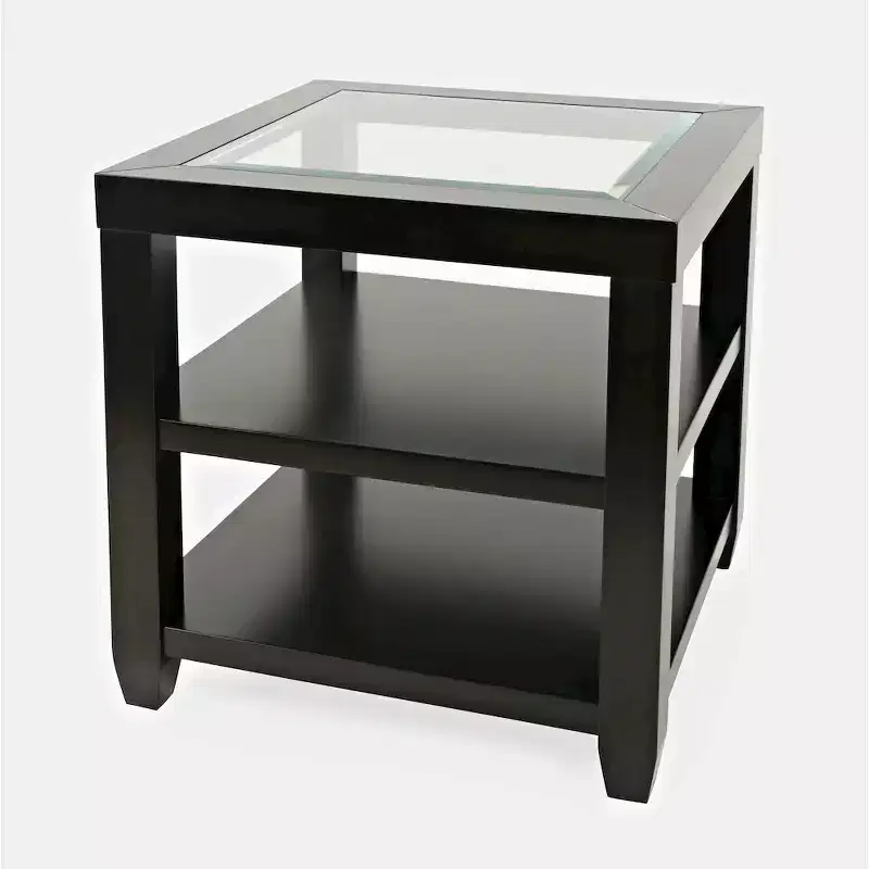 Jofran,Urban Icon Contemporary Glass Inlay End Table with Storage