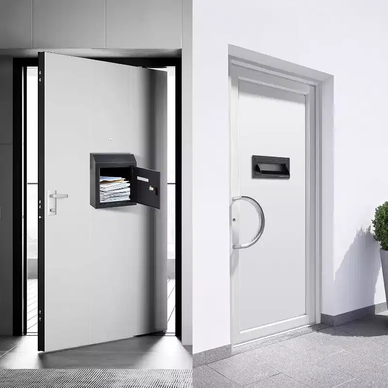 Steel Locking Wall Mount Mailbox with Key Lock for Outdoor Use