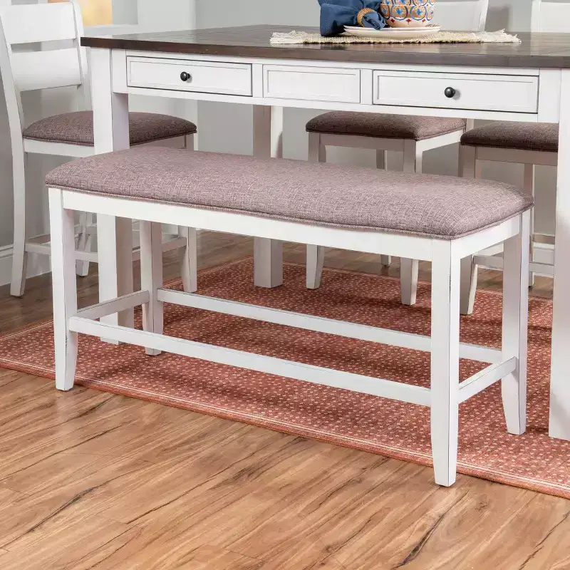 Powell 6pc Bruner Rectangle Counter Height Dining Set White